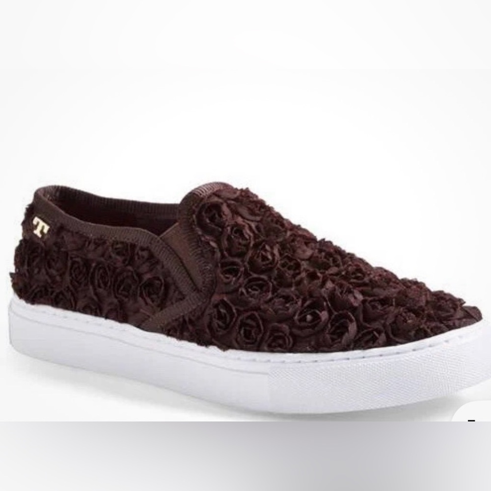 Tory Burch Dark Brown Rose Sneakers
